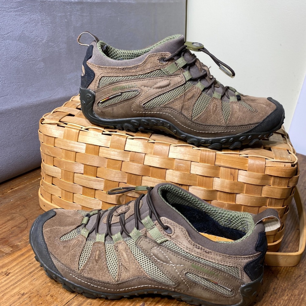 Merrell Chameleon Arc Brown Suede Hiking Shoes Women 9.5 Bungee Speed Lace Low